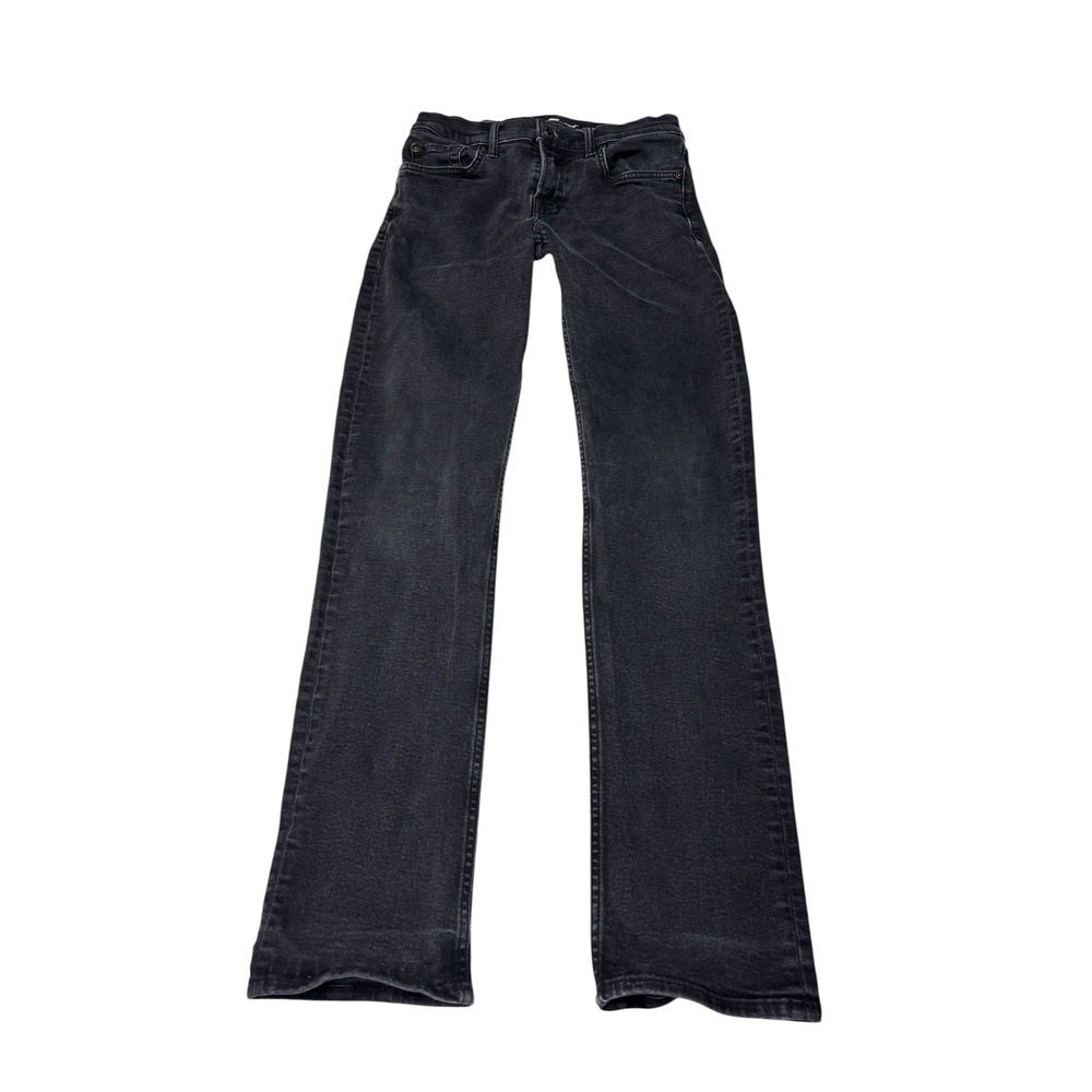7‎ For All Mankind Slimmy Jeans Mens 29X30 Black Stretch Slim Fit Denim Pants
